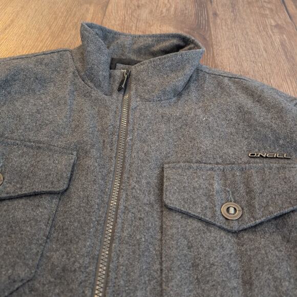 Oneill Men's Medium Zip Jacket Shacket Skater Winter Surf Heavy Wool Blend - Picture 2 of 8